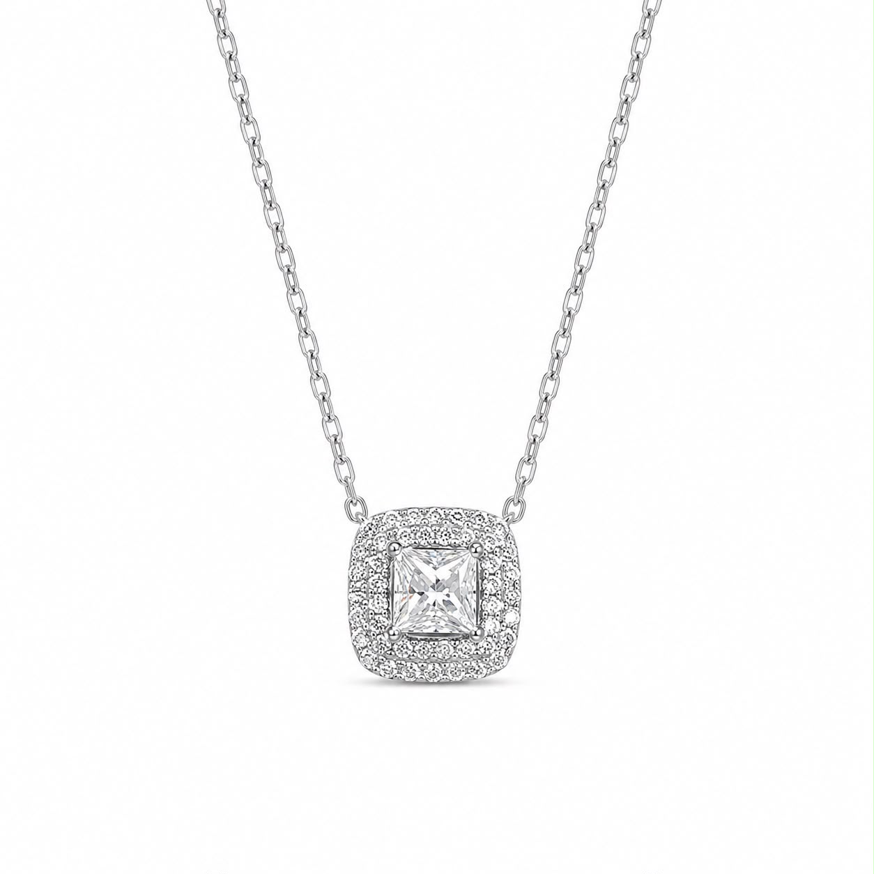 Gargantilha Moissanite Quadrado