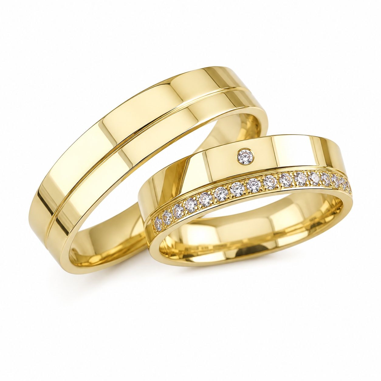 Aliança Lima em Ouro 18k e Diamantes naturais • 5mm