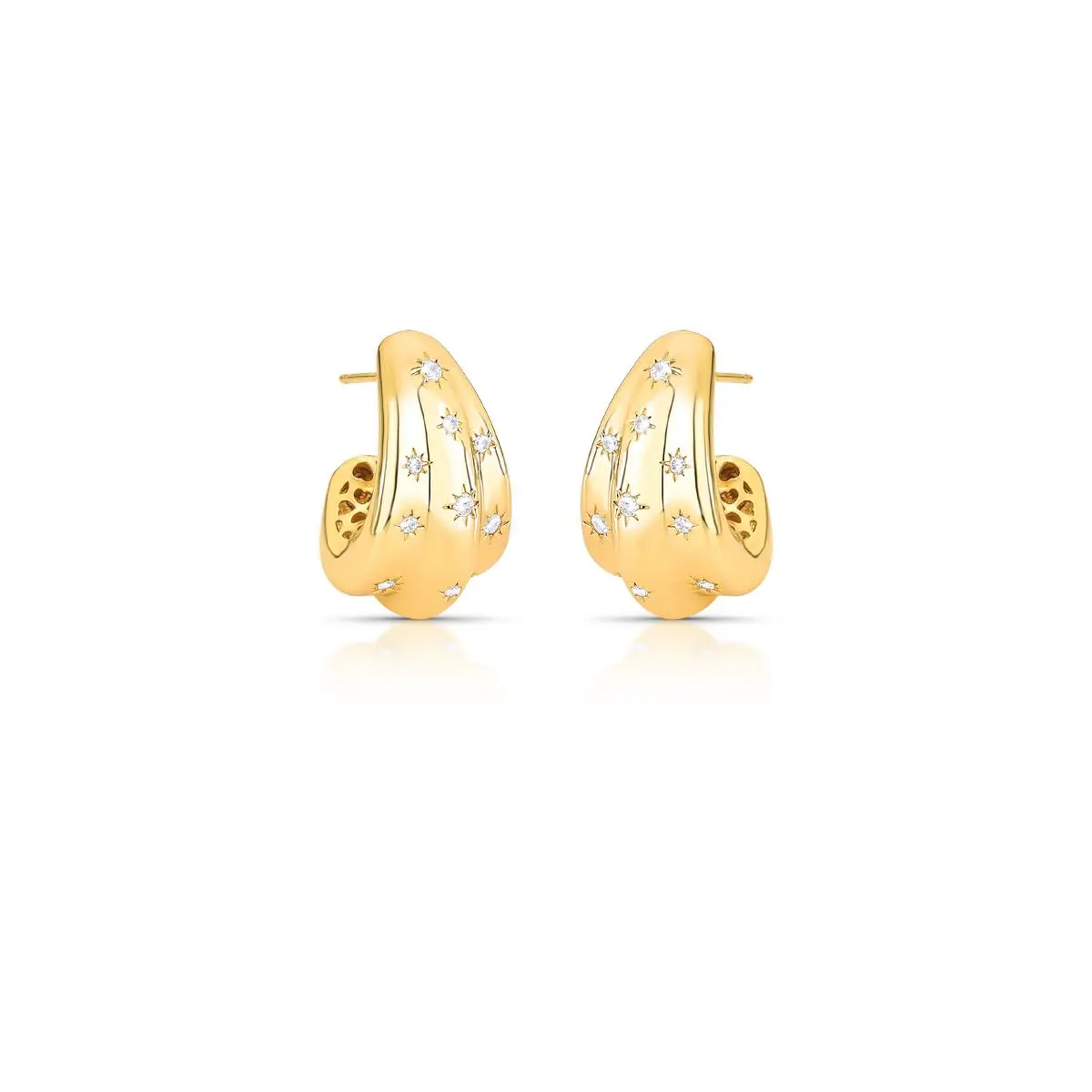 Meia Argola Stars banhada a Ouro 18k