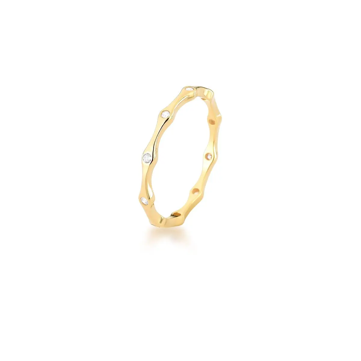 Anel Pontos de Luz banhado a Ouro 18k