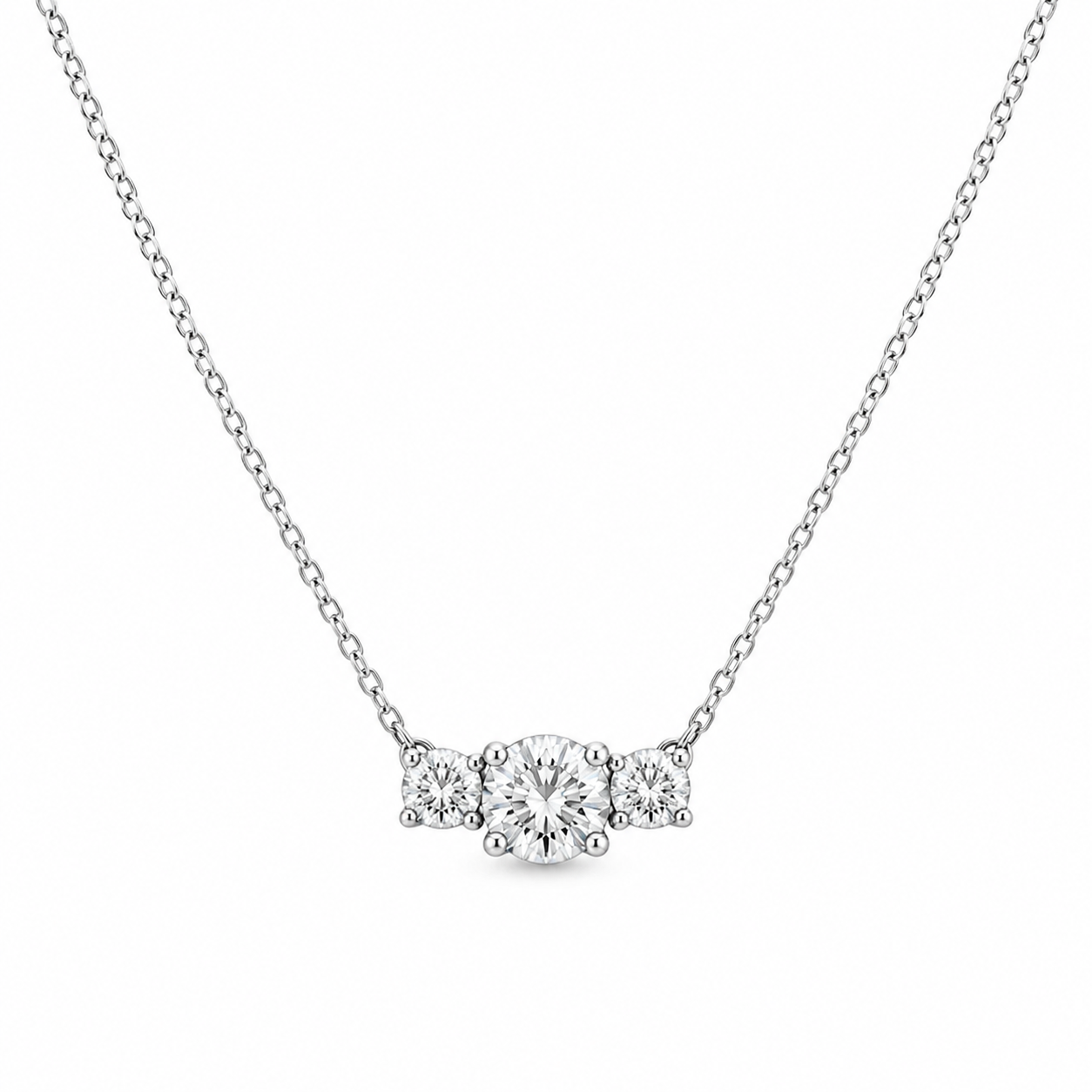 Corrente Amor Eterno em Ouro Branco 18k e Diamantes de Laboratório