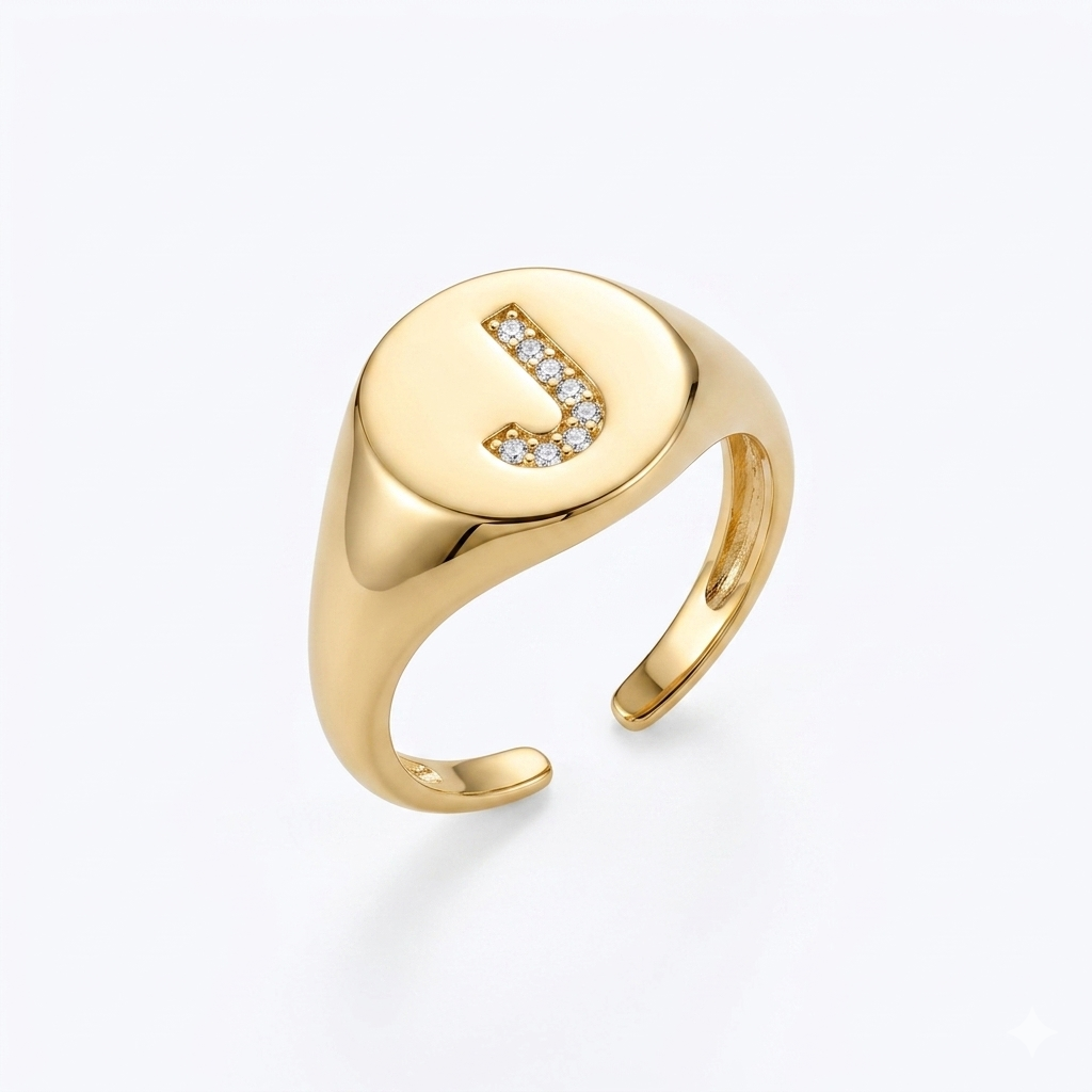 Anel Inicial Cravejado • Banhado a Ouro 18k