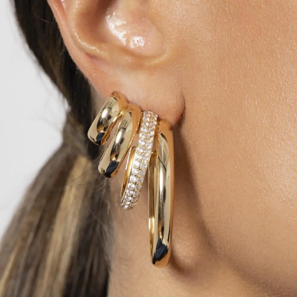 Brinco Isabella banhado a Ouro 18k