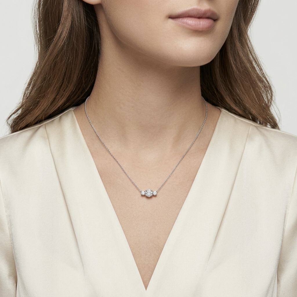 Corrente Amor Eterno em Ouro Branco 18k e Diamantes de Laboratório