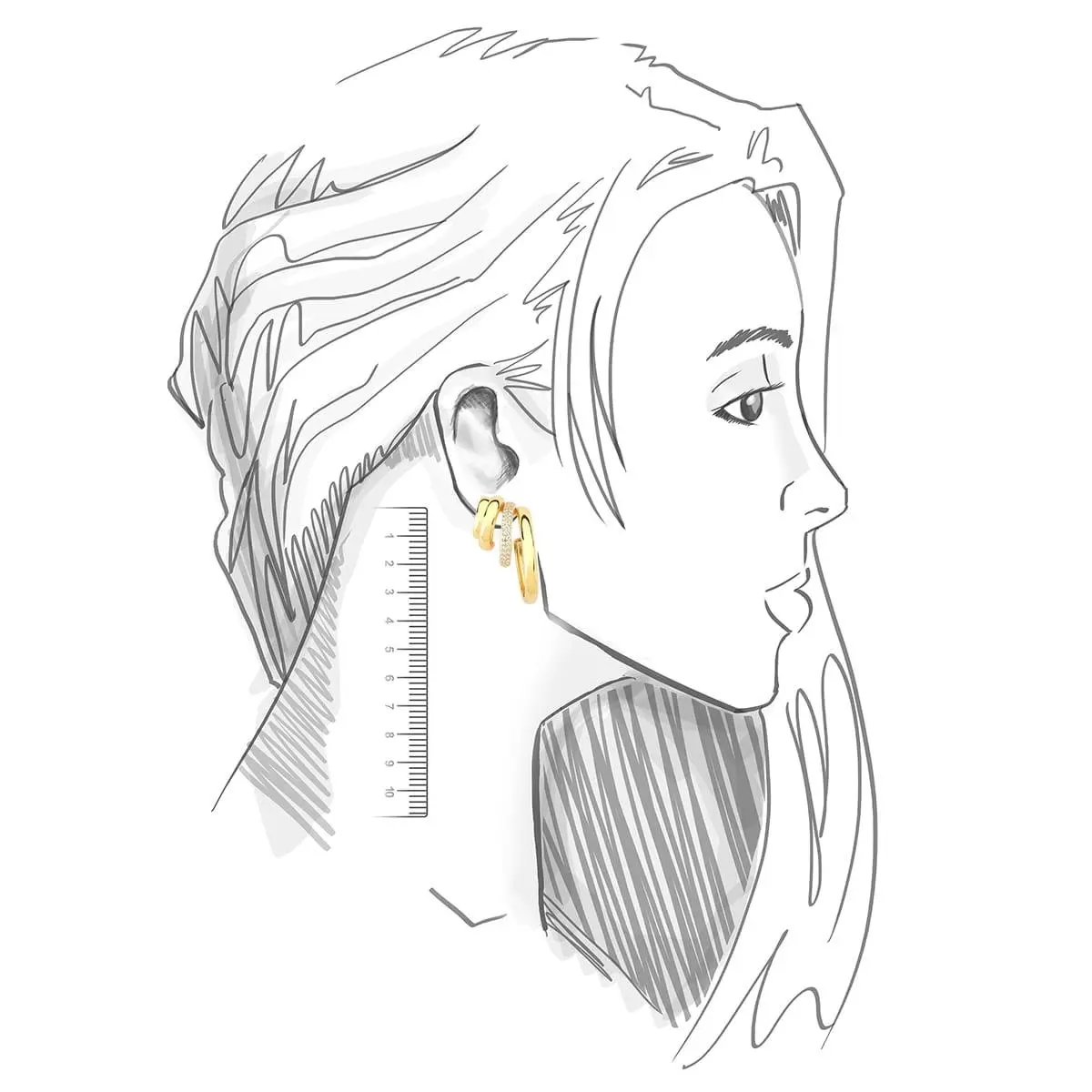 Brinco Isabella banhado a Ouro 18k