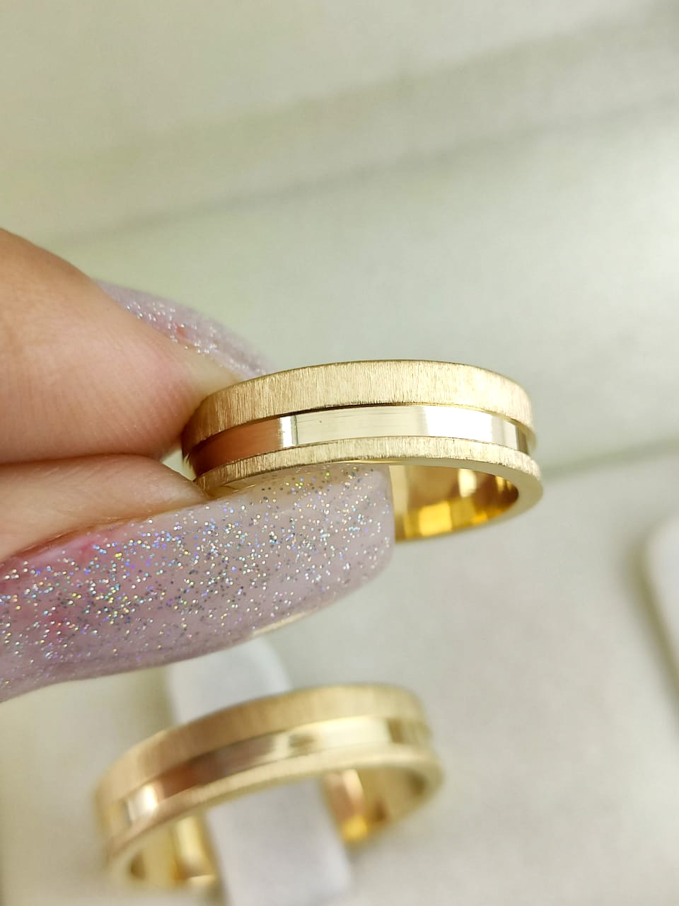 Aliança ouro 18k, 5mm, 10g