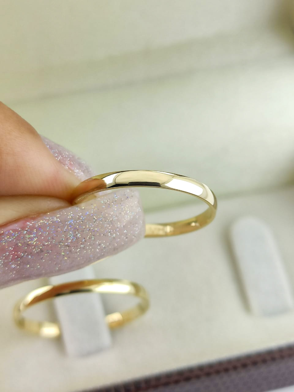 Aliança ouro 18k, 2mm, 3g