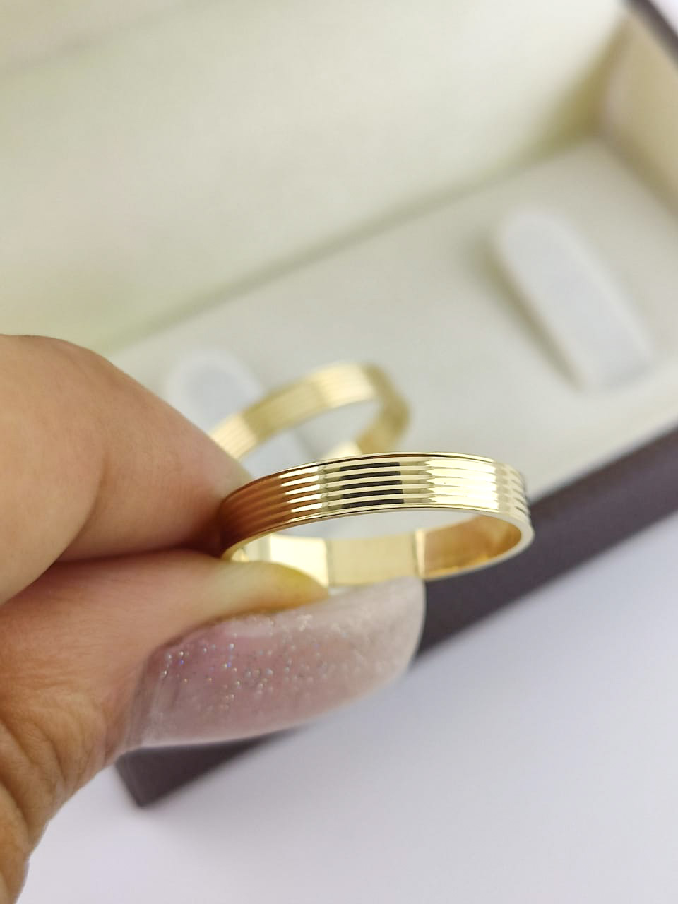 Aliança ouro 18k, 3mm, 7g