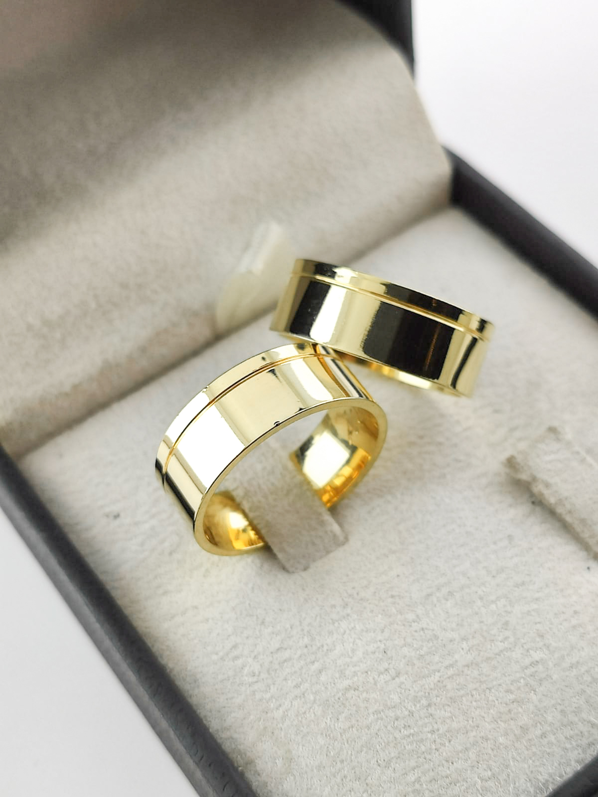 Aliança ouro 18k, 6mm, 10g