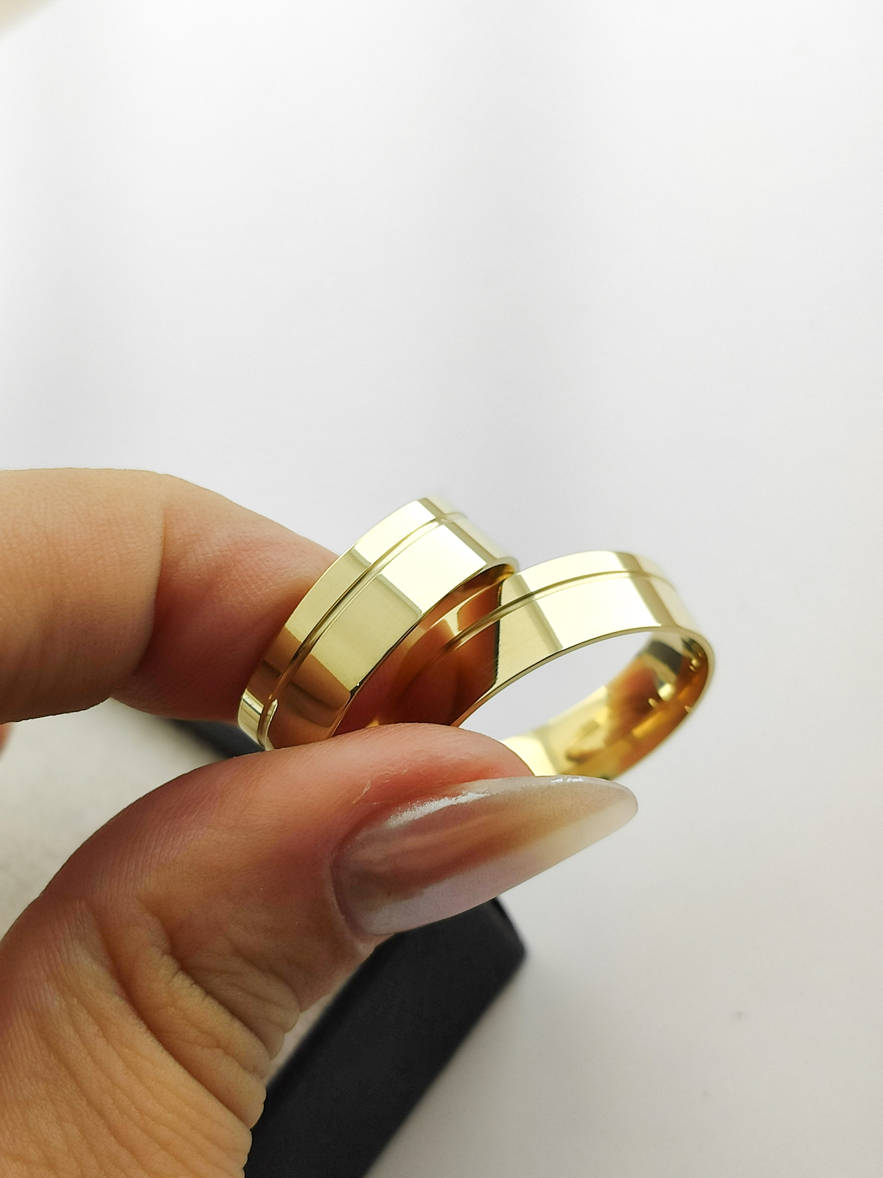 Aliança ouro 18k, 6mm, 10g